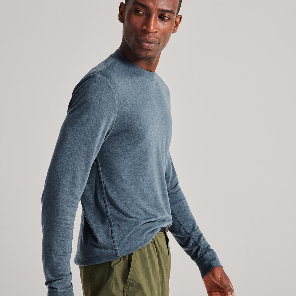 Allbirds Men's T-Shirt Blue - TrinoXO™ Long Sleeve - 74295CVAN